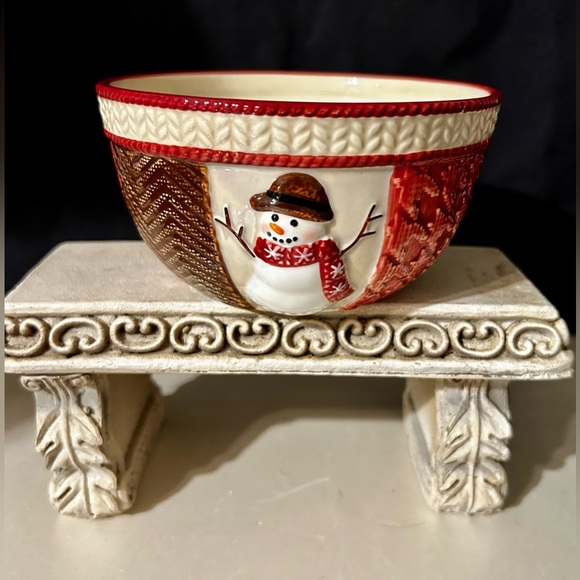 St. Nicholas Square “Warm Wishes” bowl. Snowman, 5”. - Picture 1 of 12